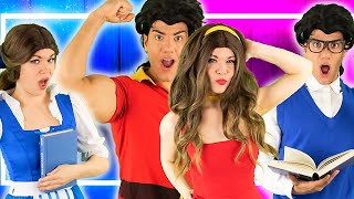 If BELLE and GASTON Switch Places | A HILARIOUS Beauty and the Beast PARODY | COSPLAY for TEENS