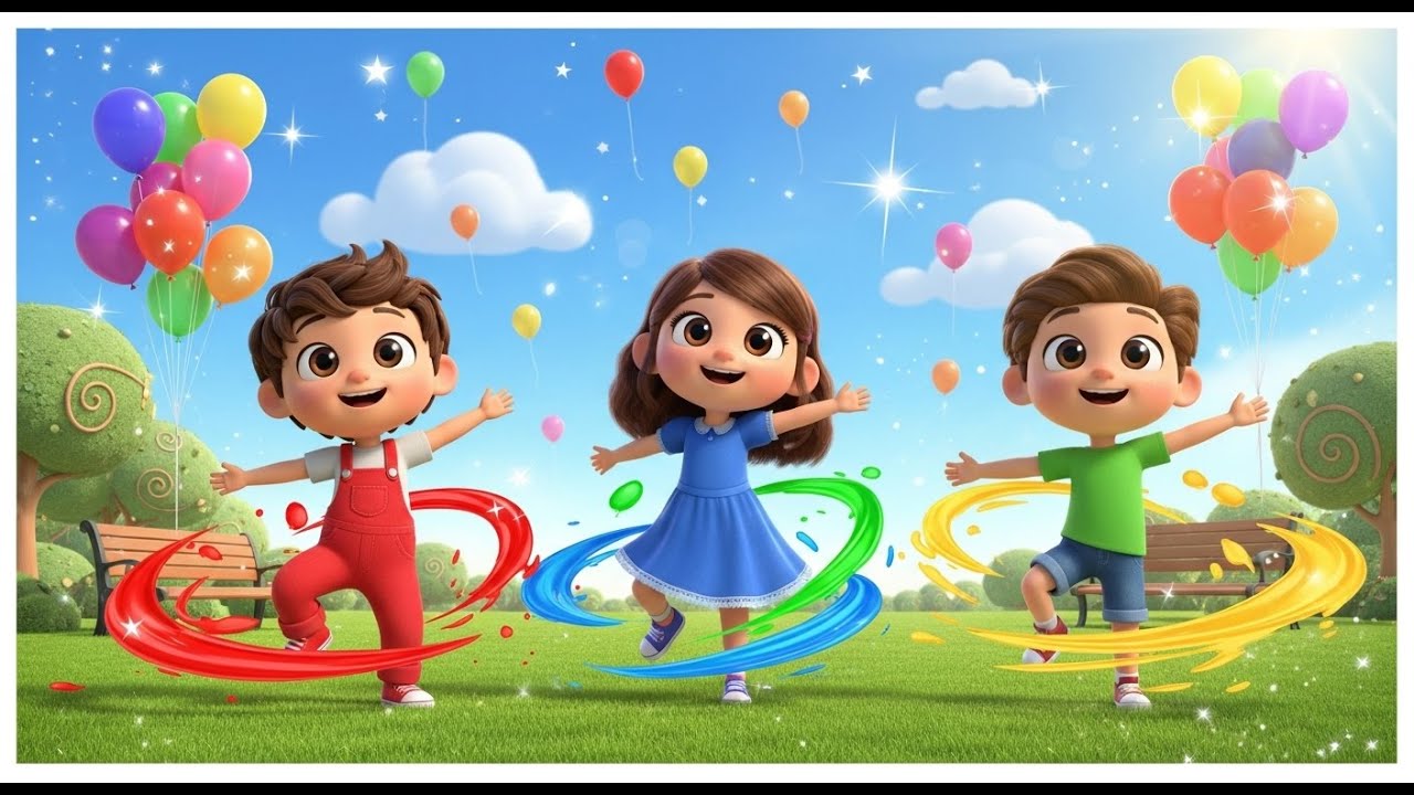 Dancing with Red, Blue, and Green 🔴🔵🟢 | Learn Colors for Kids | Fun ...