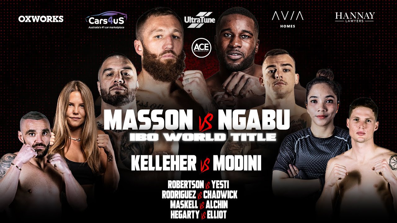 FLOYD MASSON vs YVES NGABU IBO WORLD TITLE LIVE AND FREE 6pm AEST Start