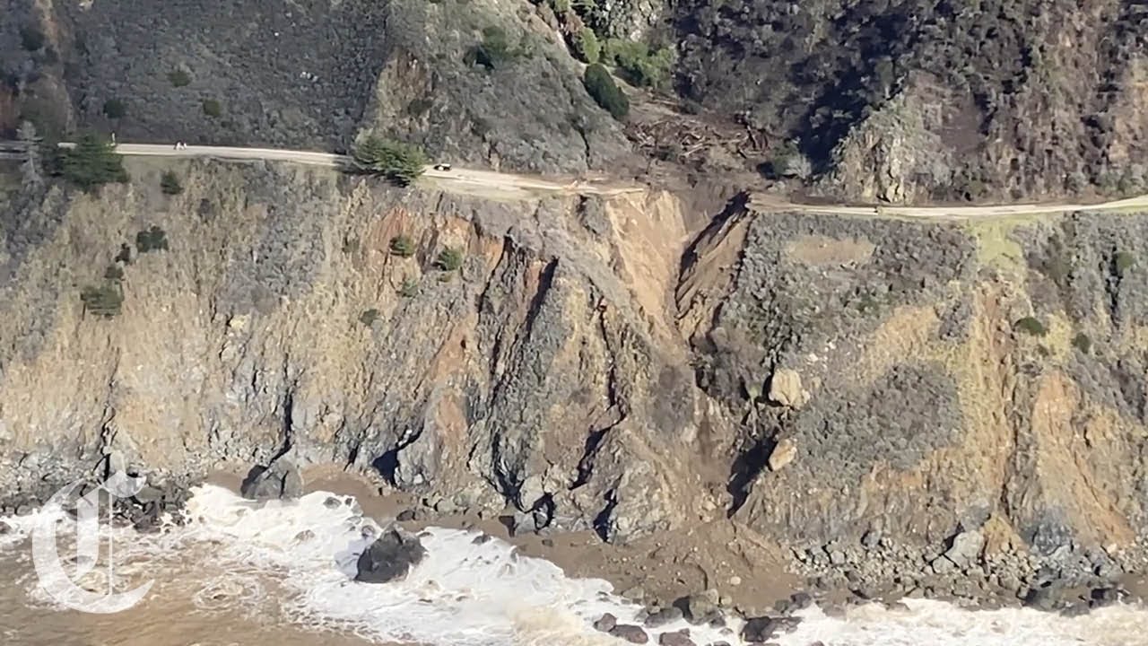 Section Of Highway 1 Collapses Near Big Sur Following Heavy Rain Youtube