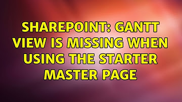 Sharepoint: Gantt view is missing when using the starter master page
