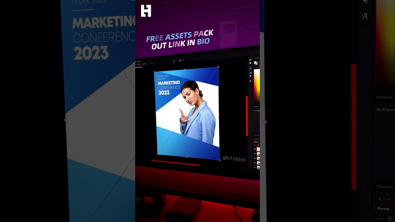 Make this office meeting flyer banner design on photoshop under 1 minute I photoshop design tutorial