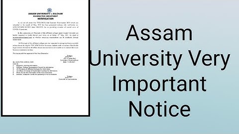 Assam University Silchar|| Very Important Notice Regarding TDC Examination