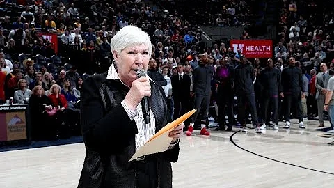 Gail Miller addresses the home crowd