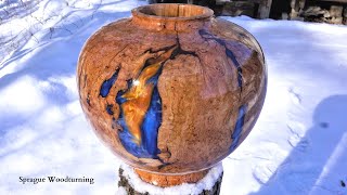 Woodturning - Cherry Burl Vase and Designer Epoxy