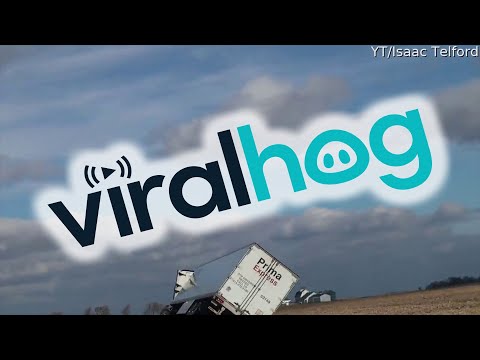 YouTuber Captures a Semi Nearly Flipping on Windy Day || ViralHog