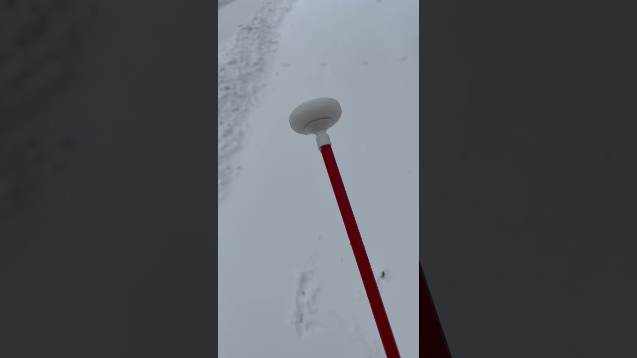 Different cane tips & snow…from my least favorite to favorite