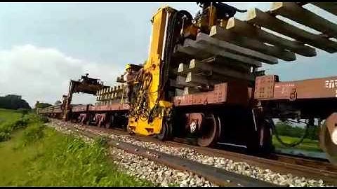 Mechanized track laying in Indian Railway.