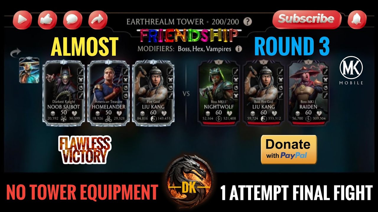 Earthrealm Tower Fatal 200▪️Round 3 🎮 Mortal Kombat Mobile▫️MK Mobile 