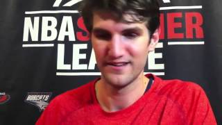 Jeff Withey of the New Orleans Pelicans is interviewed at the 2013 NBA Summer League