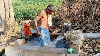 Boy Tubewell Bathing In Winter Session Tubewell Swimming Pool My First Vlog