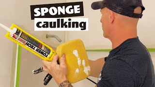 Sponge Caulking the perfect bead!  Interior trim painting tips.