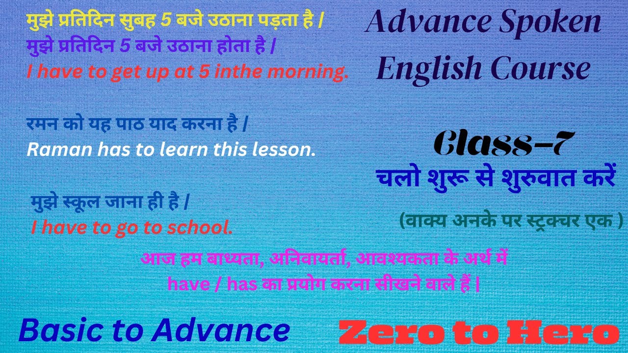 MASTERING ADVANCE SPOKEN ENGLISH CLASS 7 | From Zero to Hero in ...