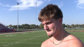 Bluffton junior tight end, linebacker Gavin Grieser practice interview 10/12/2026