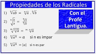 Propiedades de los Radicales desde cero