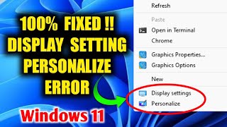 How To Fix Display Settings and Personalize Not Working in Windows 11