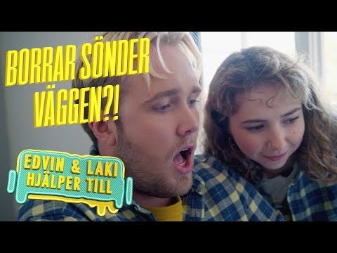 Klarar Laki och Edvin av att skruva upp hyllor på en vägg?!