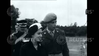 Famous 1957 YORKSHIRE: Queen Elizabeth the Second visits Britains Largest Army Camp at Catterick Profile