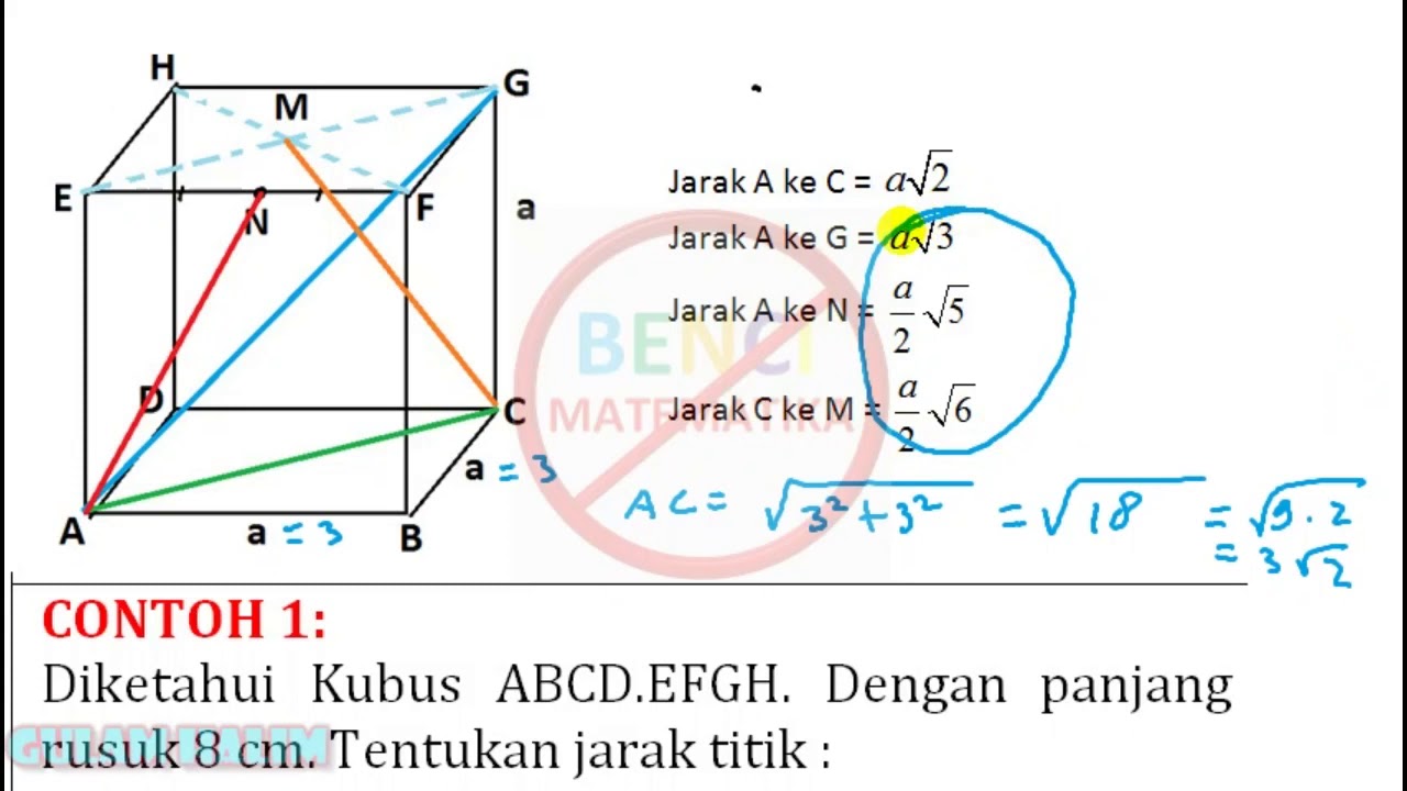 Rumus Cepat Jarak Titik ke Titik contoh 1 - YouTube