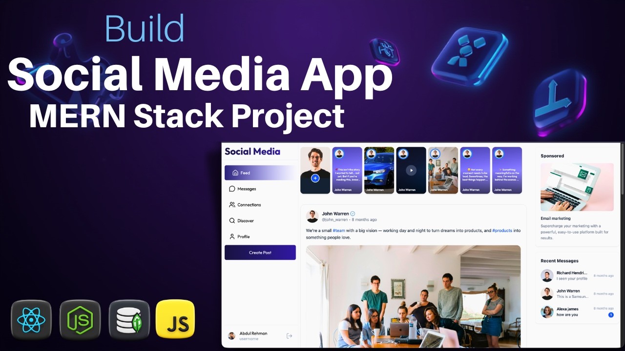 Build a Social Media App with MERN Stack| Part 3 | React Node Express ...
