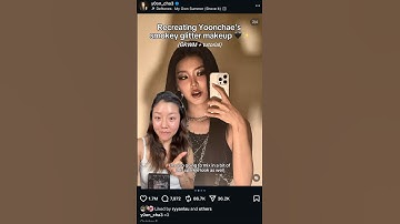 Recreating yoonchae’s glitter smokey eye✨ holiday party makeup #smokeymakeup #glittermakeup