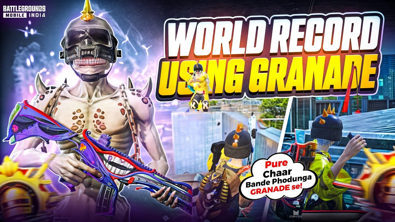 FASTEST 4 KILLS EVER WITH A SINGLE NADE 💣  WORLD RECORD!🔥 | BGMI | YutaOP