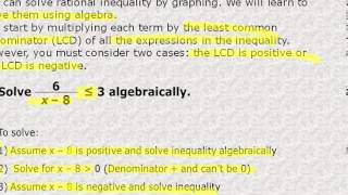 Algebra 2 Section 8-5, part 2 Solving Rational Equations and Inequalities