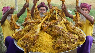 Mutton Full Legs Biriyani - Goat Legs Curry Mixed Rice Recipe Of Grandpa For Old Age Special People