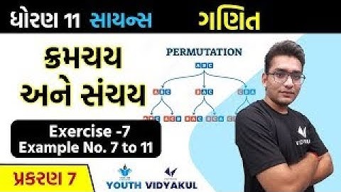 Std 11 Maths ch 7   ક્રમચય અને સંચય   Exercise 7 Example 7 to 11   part 6