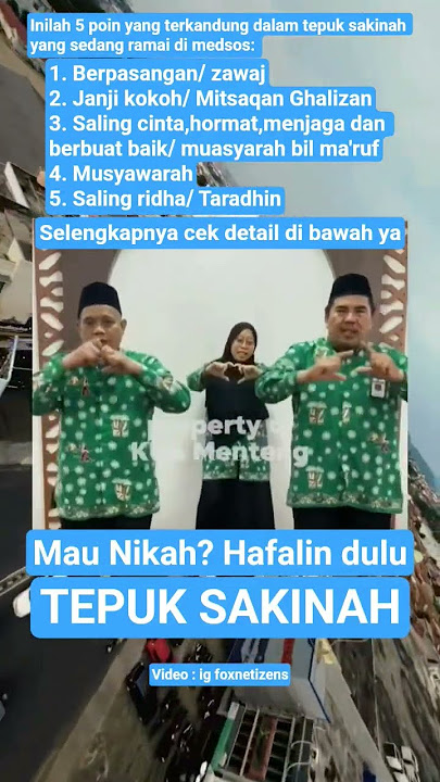 Tepuk Sakinah, calon pengantin hafalin dulu ya #tepuksakinah #kemenag #trending #viral #fyp