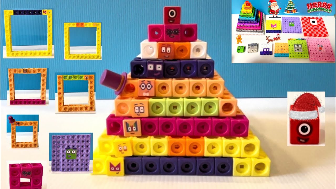 Numberblocks Square with holes club 1-100 numberblocks toys learning fun for kids Christmas tree