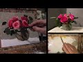 Magenta Garden Roses Oil Painting Demo by Carolina Elizabeth