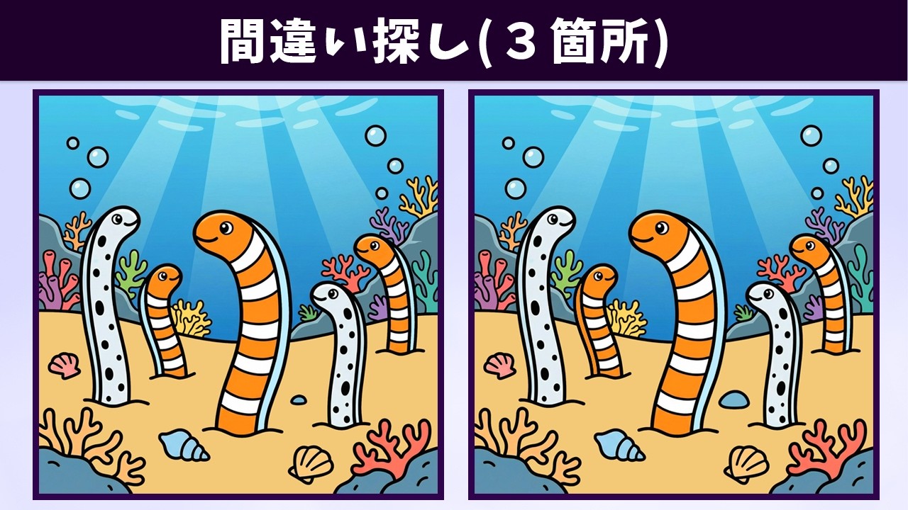 Найдите 3 отличия | Иллюстрация Версия #2101