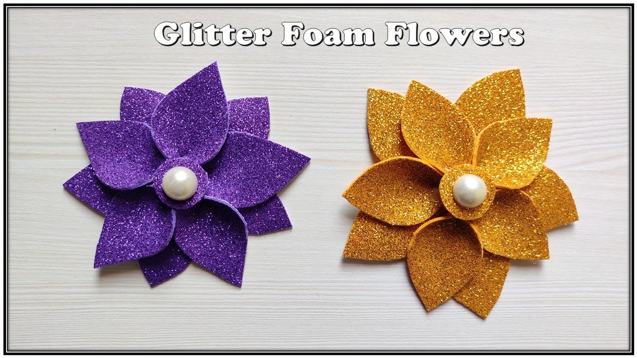 DIY Poinsettia Christmas Flower | Christmas Decoration Glitter Foam ...