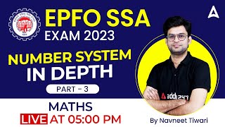 EPFO SSA 2023 | EPFO SSA Maths by Navneet Tiwari | Number System Maths Class 3