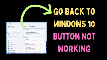 How to Fix Go Back to Windows 10 Button Not Working in Windows 11