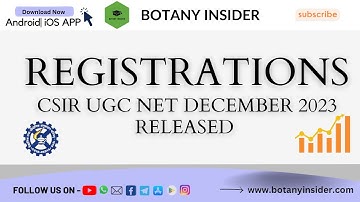CSIR December 2023 Registration Link Released | Apply now | Official Notification @BotanyInsider