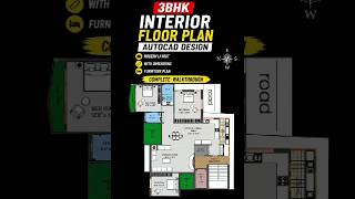Modern 3BHK interior floor plan design 🏡📏 Smart space planning ✨ Comfort style