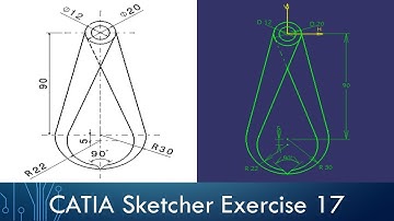 CATIA Sketcher Exercise - Sketch 17