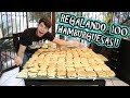 REGALANDO 100 HAMBURGUESAS EN LA CALLE! ''RETO'' / Daniel Saavedra