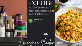LIVING IN IBADAN #5| Quick fried rice recipe, gym anxiety, room clean up,HUGE NEWS…