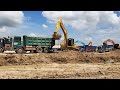 Amazing Technique Skills Huge Excavator Digging Dirt Loading On Dump Truck