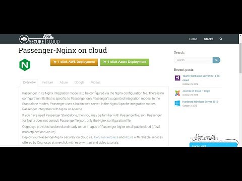 Secured Passenger Nginx on Ubuntu 14.04 LTS - Deploy on Azure , AWS and Google Cloud Platform.