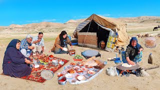 Mix Of IRAN Rural Dish from Organic chicken, Eggplant Tomato, Macaroni, Sea fish, Lamb head to Bread