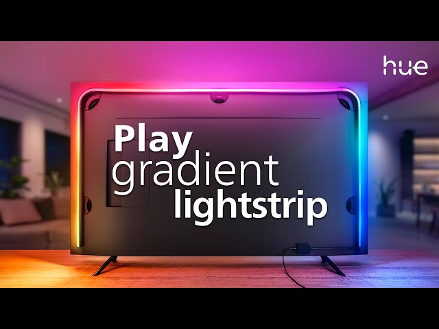 How the new Ambiance Gradient Light Strip is placed in the entertainment  area 