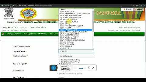 Establishment Data Entry Role