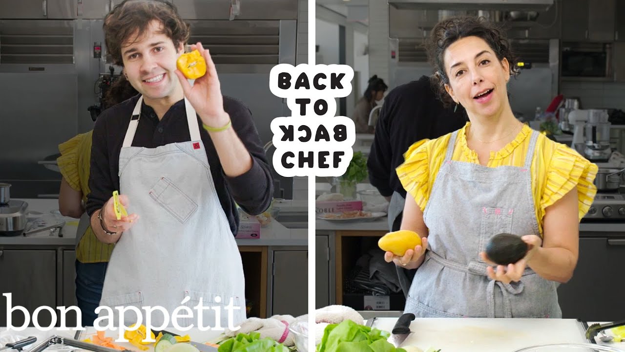 David Dobrik Tries to Keep Up with a Professional Chef   Back-to-Back Chef   Bon Apptit