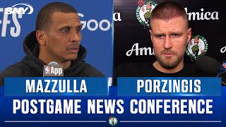 Joe Mazzulla and Kristaps Porzingis react to Knicks' fourth-quarter comeback against Celtics