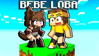 Jogando Com A Bebê Loba Em Apenas Um Bloco No Minecraft