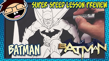 Lesson Preview: How to Draw BATMAN (Comic Version) | Super Speed Time Lapse Art